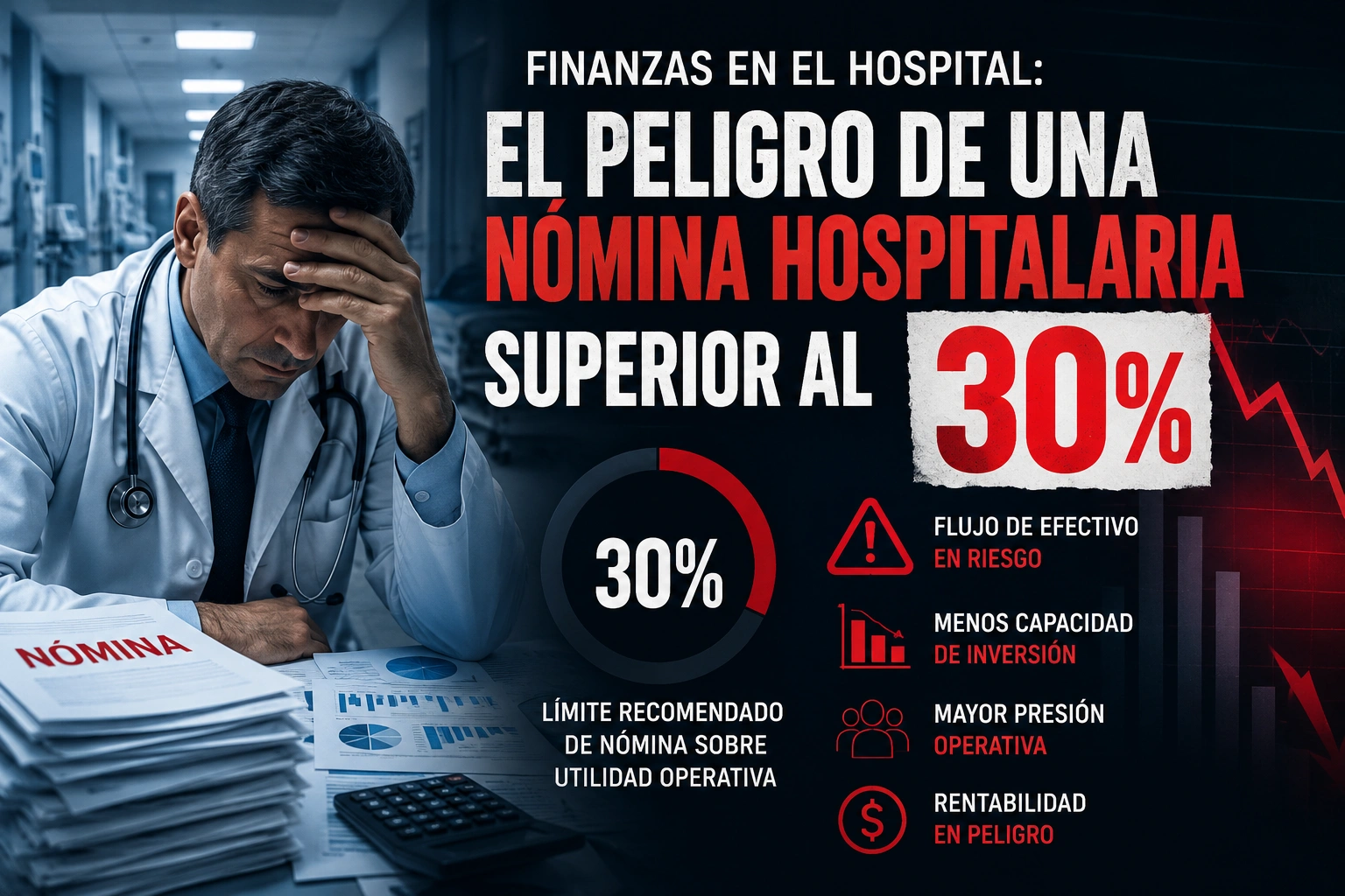 Finanzas en el hospital: El peligro de una nómina hospitalaria superior al 30%.